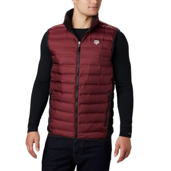 Columbia Collegiate Lake 22 Reversible - Texas A&M, Chaleco Vino Oscuro Negros Para Hombre | 793410-